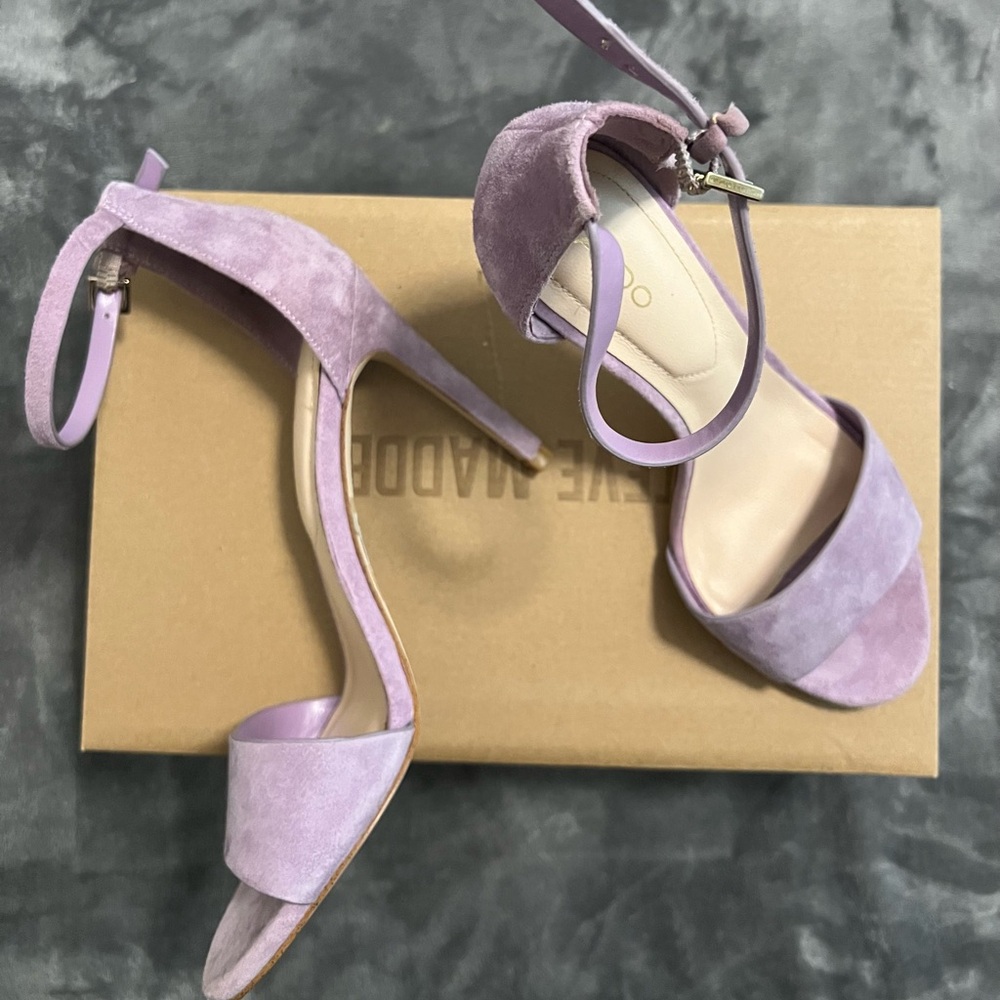 Aldo | High Heel Suede Sandal | Purple | Size 6.5